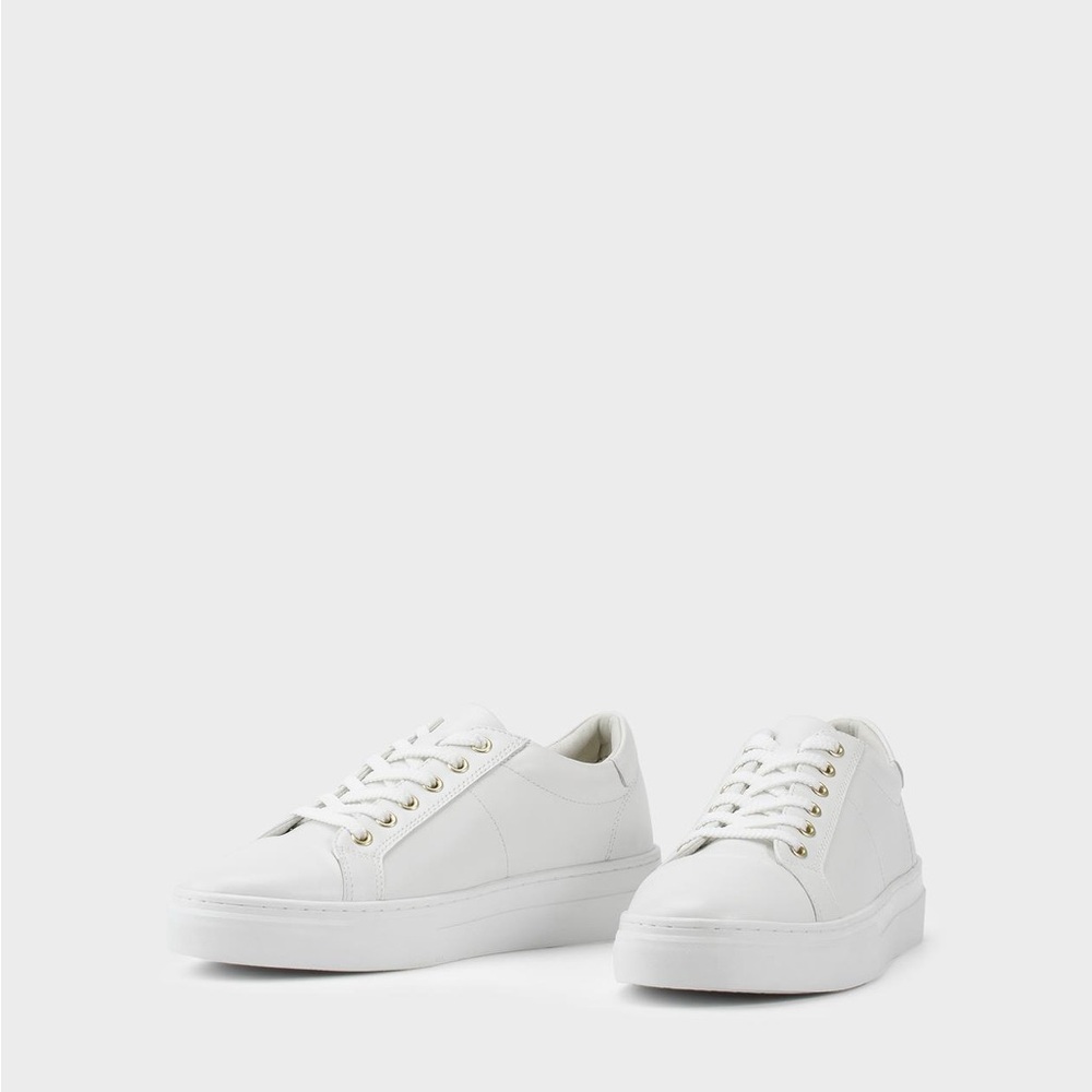 Vagabond Genuine White Leather Zoe Platform Sneakers Size 8 (38)